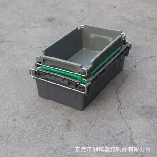 周转箱600*370*200加厚长方形物流箱带铁耳塑胶框收纳元件工具盒