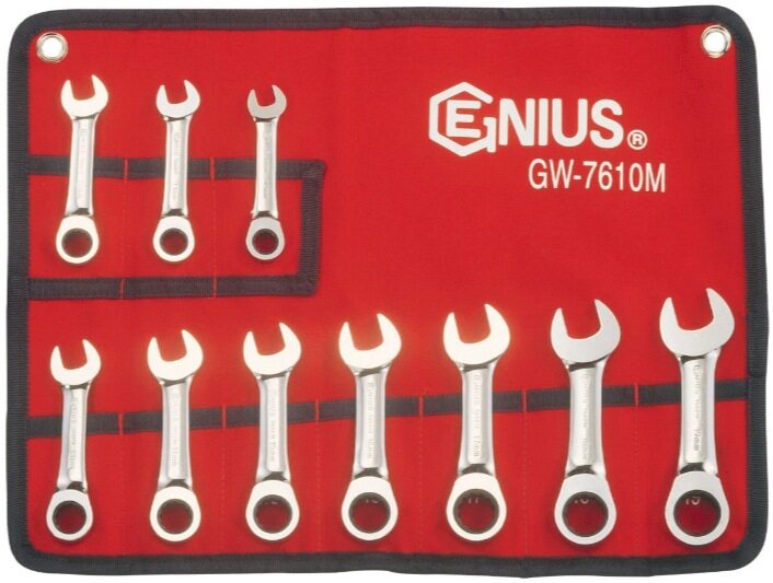 天赋(GENIUS)GW-7610M工具10件套精抛光公制两用短快扳组