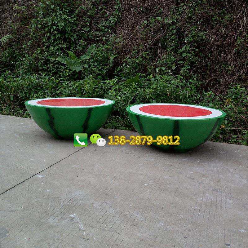 玻璃钢西瓜座椅雕塑户外玻璃钢水果座椅雕塑玻璃纤维仿真水果