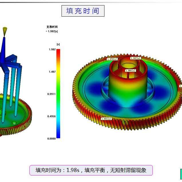 扫地机齿轮塑料齿轮注塑模流分析微型精密圆柱模型齿轮