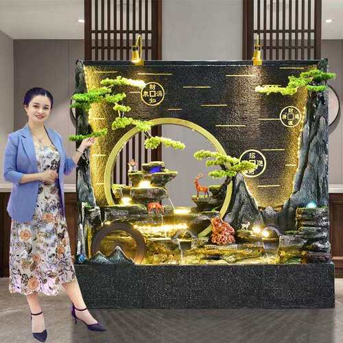 公司客厅庭院水景水幕墙假山流水喷泉装饰品造景观流水墙屏风摆件