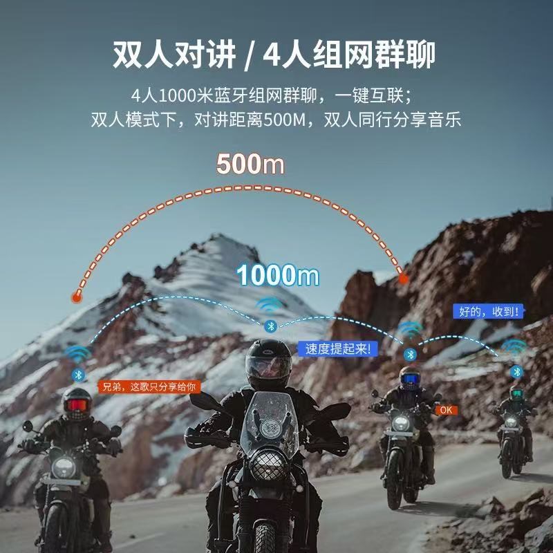 新品Y5X 摩托车头盔蓝牙耳机全盔半盔内置机车骑行无线对讲耳机