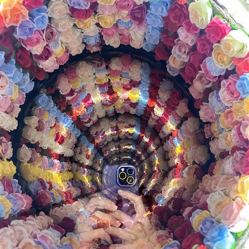 轮胎茶几全套材料包自制深渊花海双面镜灯带仿真装饰花千层亚克力