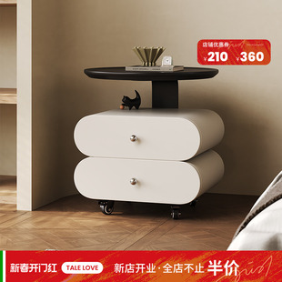 意式设计师极简床头柜轻奢高级感小众风可升降移动卧室家用抽屉柜