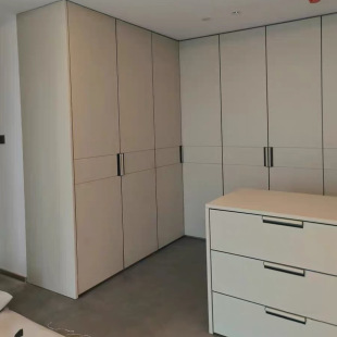 轻奢皮革衣柜门板Poliform可定制皮质衣橱别墅大户型高端合金包边