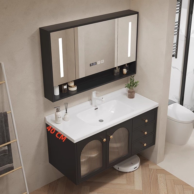 法式橡木浴室柜组合40宽小户型B陶瓷一体盆卫生间洗漱台洗脸洗手