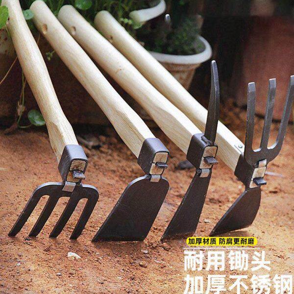 进口木柄不锈钢小锄头多功能除草农用种菜种花种地小锄头开荒家