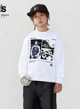 IDS童装印花圆领卫衣舒适合身男女童休闲个性街头长袖上衣