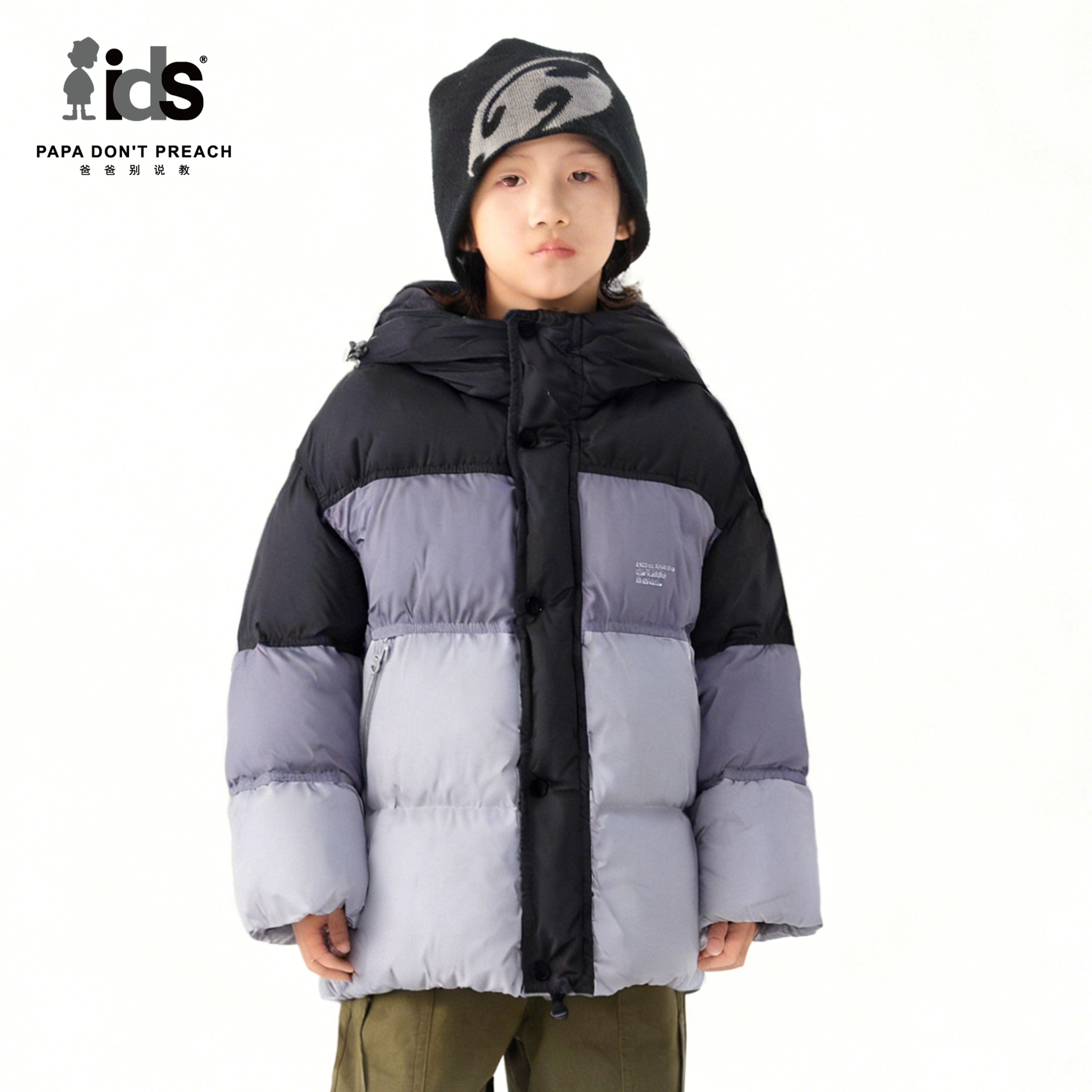IDS童装连帽长款羽绒服