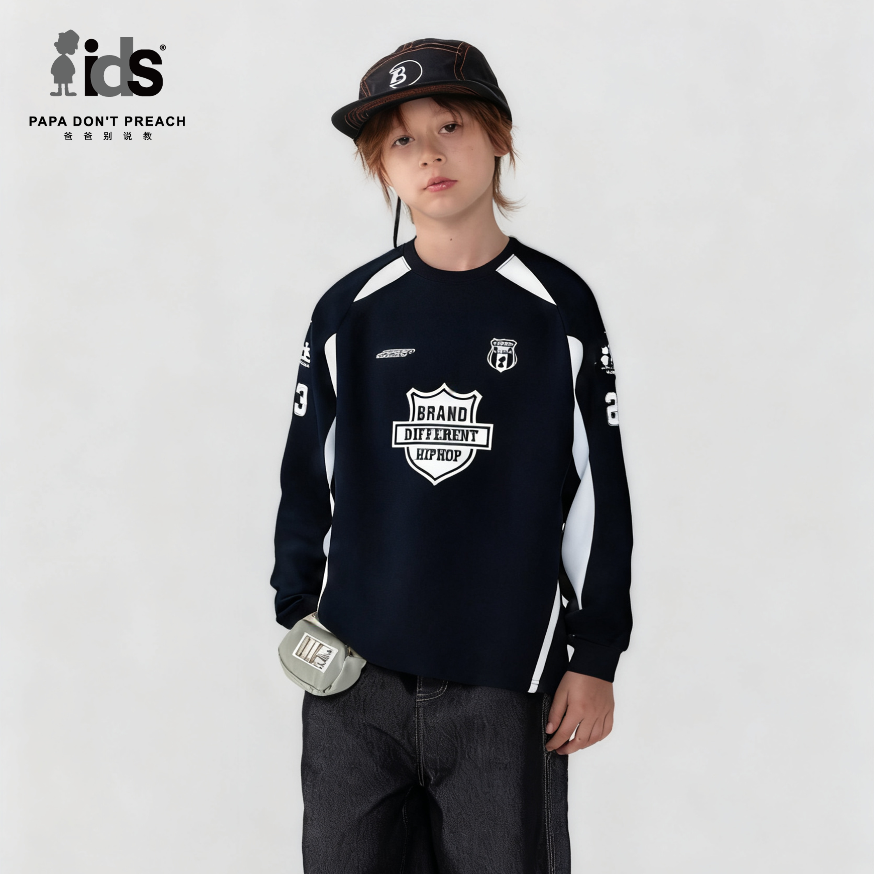 IDS童装时尚宽松印花长袖上衣