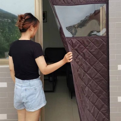 冬季棉门帘加厚家用挂钩款保温防风隔音防水定做商W用棉帘子包邮