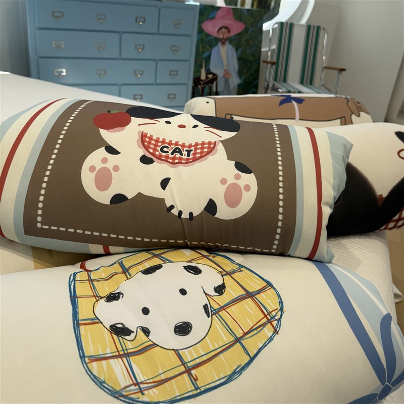 设计师款大版卡通小狗冰皮被单双人被芯凉感夏被空调被薄被子夏天