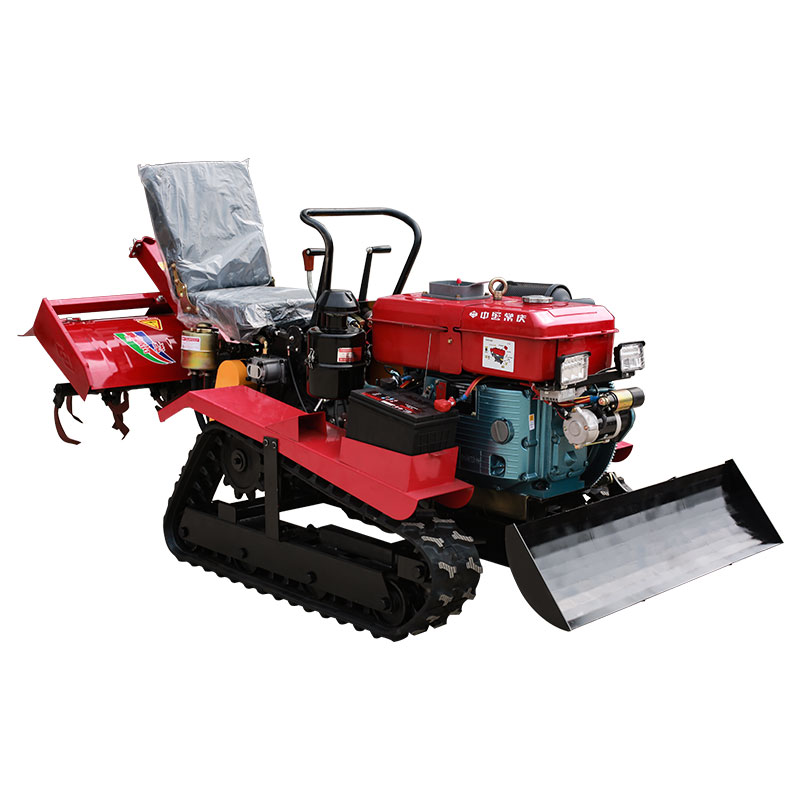 履带旋耕机小型开沟机农用耕地机打田机起垄翻土犁地机乘坐微耕机