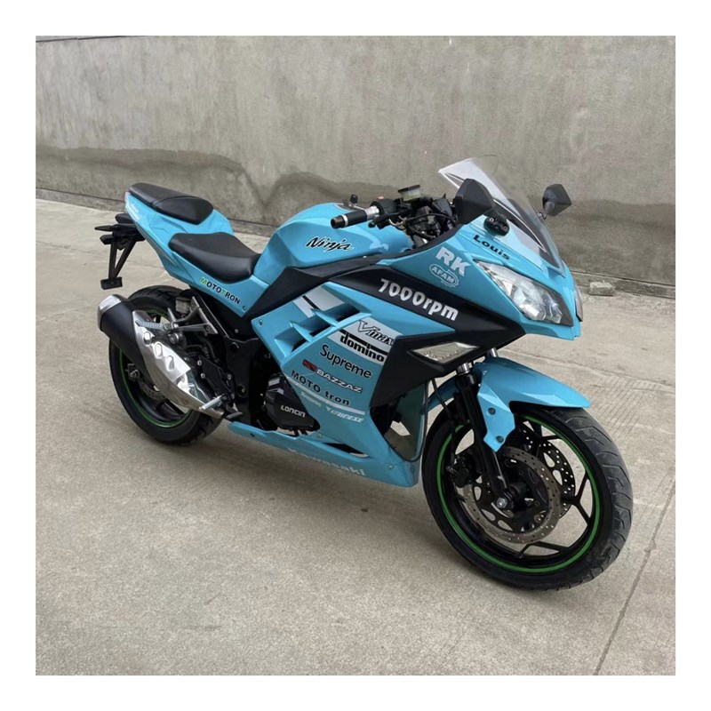 摩托车跑车川崎小忍者地平线成人燃油重机车双缸水冷400cc趴赛