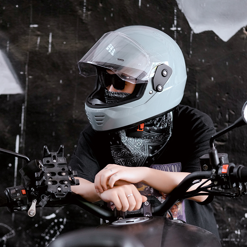 复古摩托车头盔全覆式街车跑车全盔3C认证四季男女式巡航踏板头盔