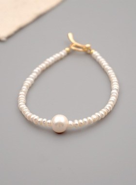 淡水小米粒小珍珠手链细小珠珠手串简约韩版可叠戴手饰女生礼物