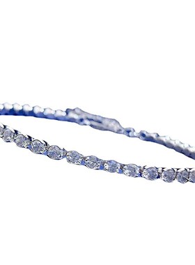 简约小清新手链高碳钻满钻手链 NIS仿真钻石3mm包镶时尚排钻链子