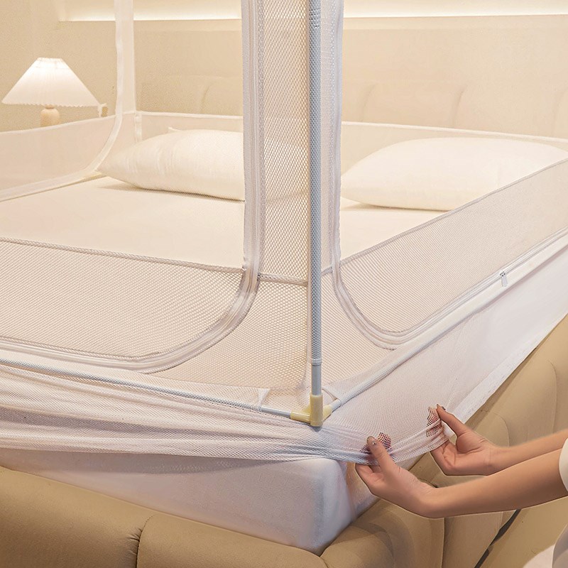 床笠款儿童防摔蚊帐1.5x1.9m回底150x190双人床2米全底蒙古包纹账