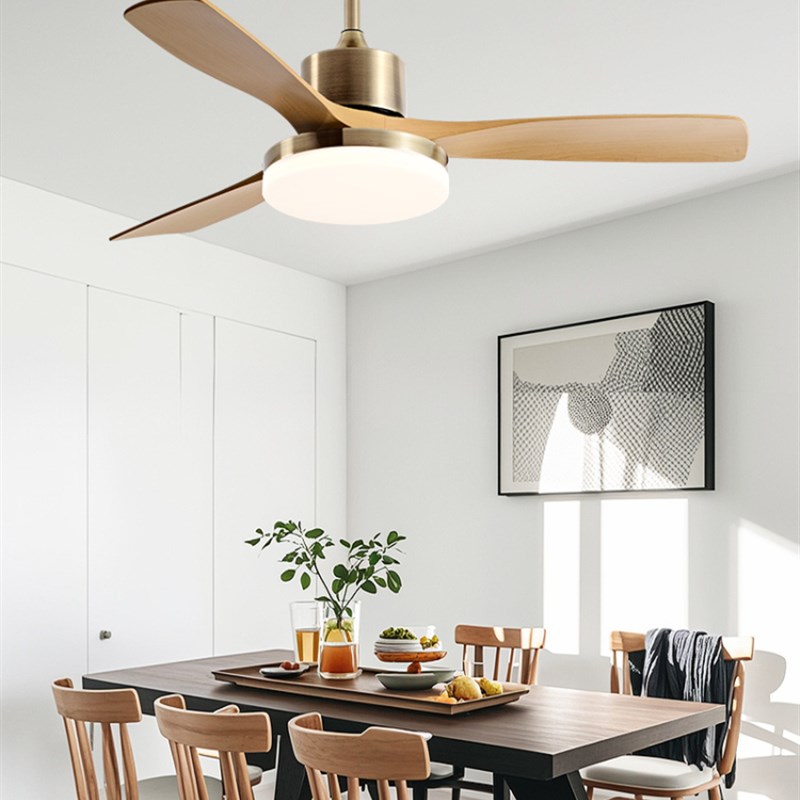 2025新中世纪风扇灯餐厅吊扇灯客厅青铜吊扇无声变频风扇吊灯