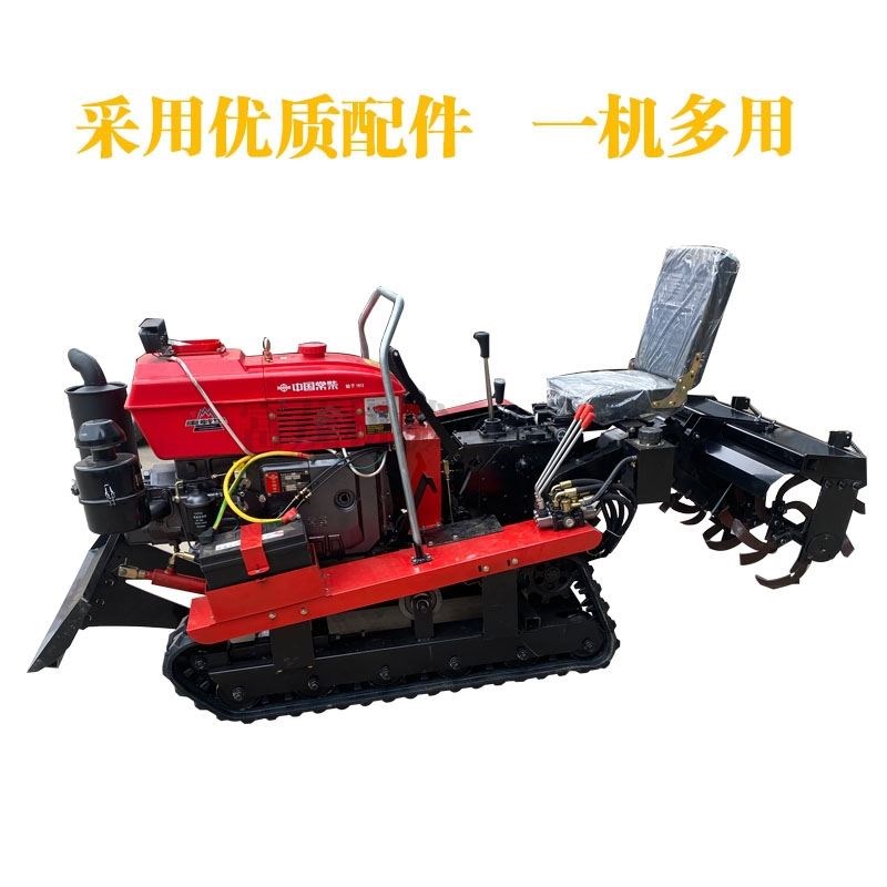 新式多功能履带式微耕机小型农用柴油旋耕机田园管理机除草开沟机