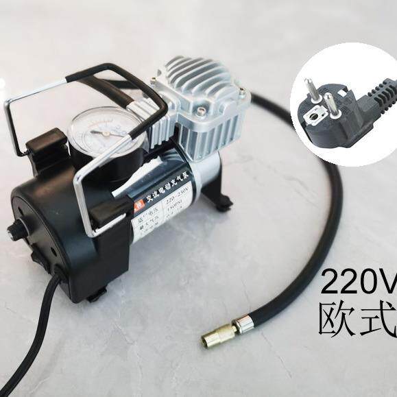 欧规插头220V家用交流电动充气泵轮胎打气泵金属打气机足篮球气球