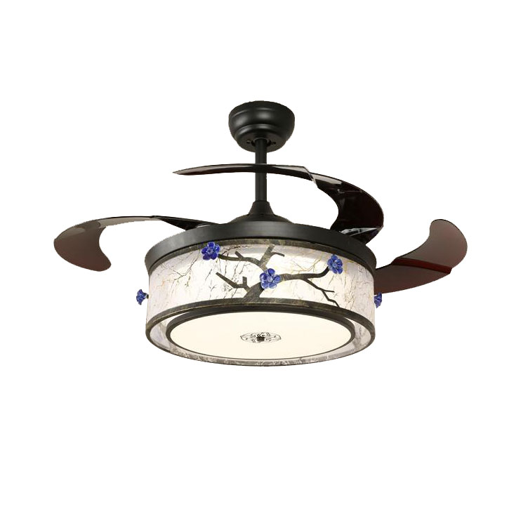 新中式吊灯带电风扇灯家用客厅遥控隐形led吊扇灯卧室饭厅餐厅灯