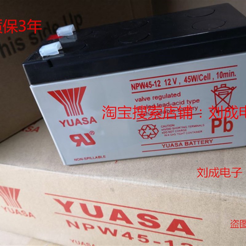 汤浅YUASA NPW45-12 UPS不间断电源 门禁供电12V 9AH 电瓶 蓄电池