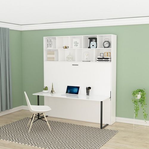 折叠隐形翻板床架壁床墨菲床书房书桌床阳台衣柜一体床内藏下翻床