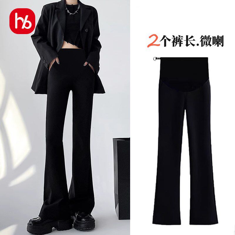 孕妇裤子2025春秋新款微喇叭裤子秋冬款加绒外穿小个子托腹长裤