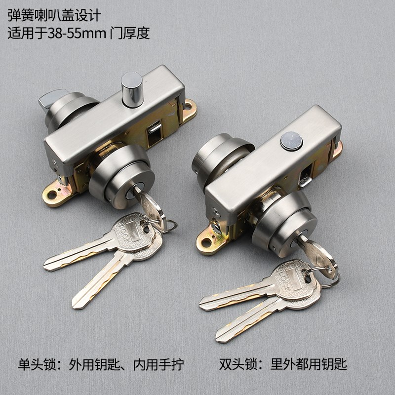 铝合金门框地锁断桥铝有框玻璃门锁不锈钢地弹簧门隐形门锁铁门锁