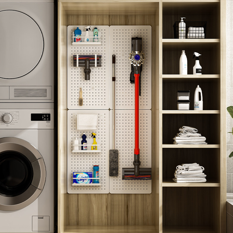 洞洞板戴森墙上置物架免打孔吸尘器V7 V8V11收纳架清洁用具整理架