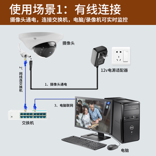 电梯专用摄像头网络监控器室内广角高清无线摄像机4g手机远程插卡