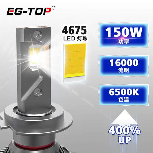 跨境led前大灯9000LM150W三铜管汽车大灯汽车led灯