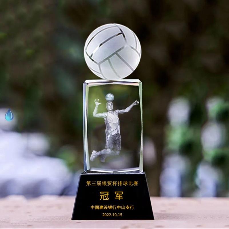 水晶内雕奖杯运动篮球足球排球网球棒球羽毛球运动会体育比赛