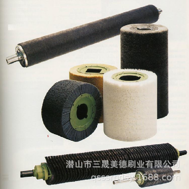 表面抛光清洁处理毛刷辊,不织布毛刷棍,百洁布抛光辊