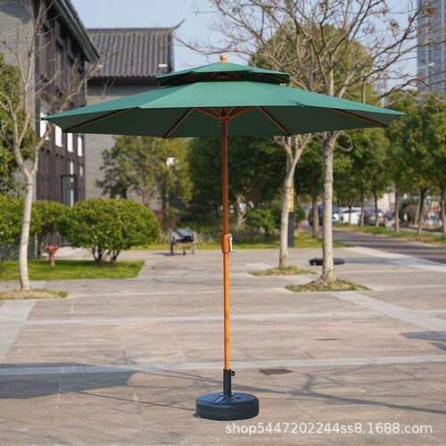 户外遮阳伞庭院花园灯条伞别墅露台大太阳伞商用室外摆摊中柱伞