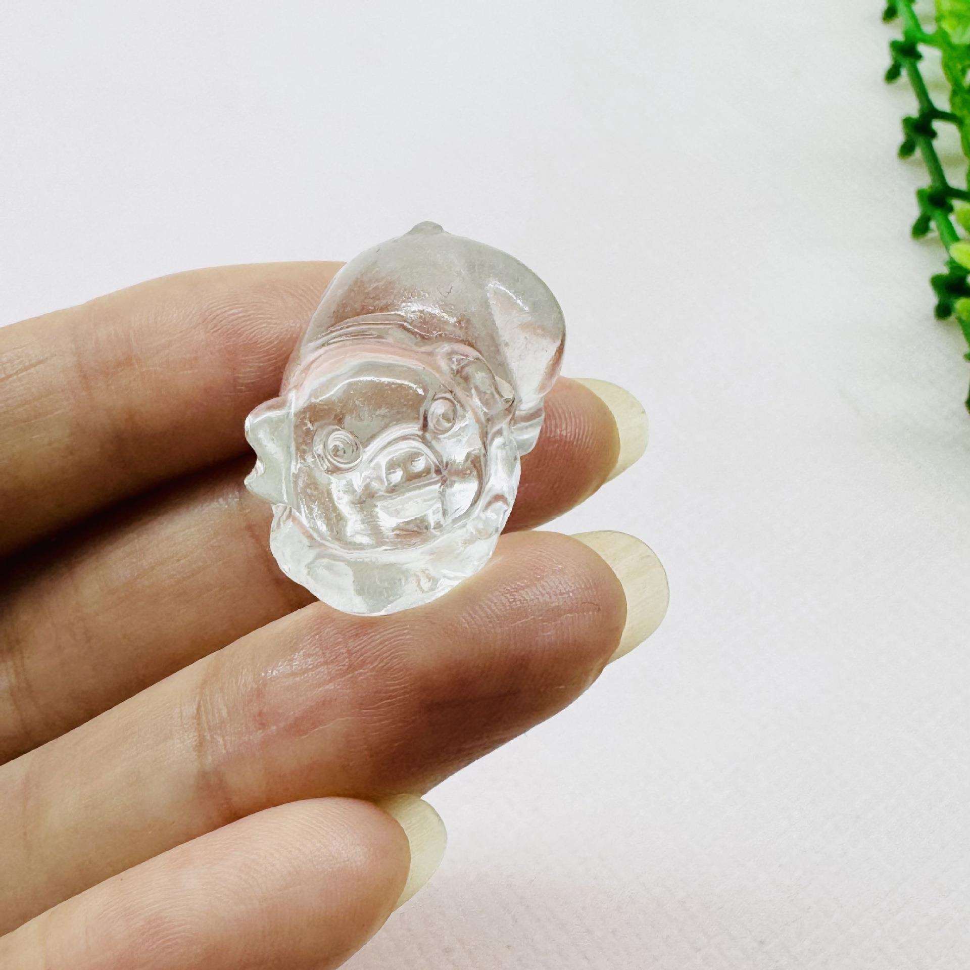 水晶小猪天然白水晶雕刻小件 装饰配件直供