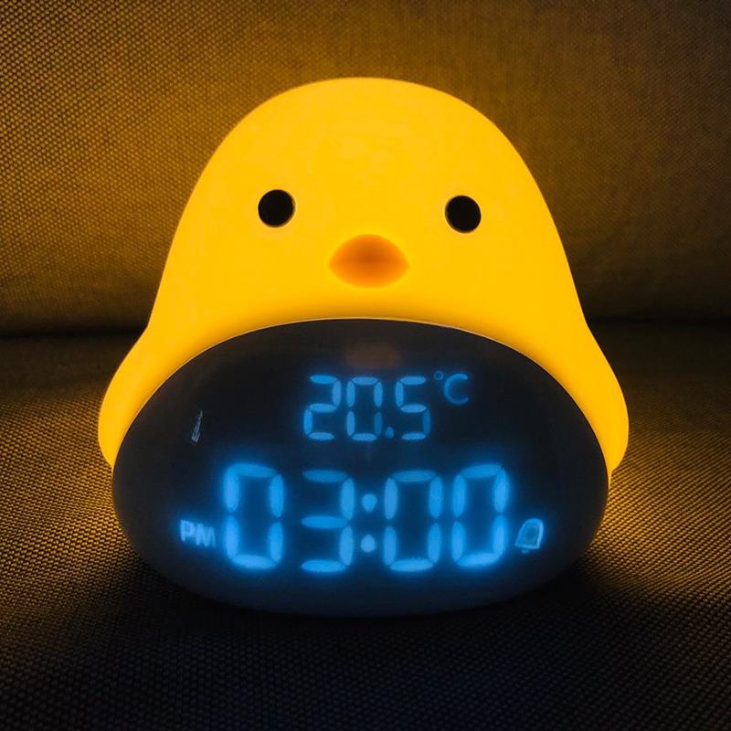 智能懒人时光鸟闹钟LED夜灯数字闹钟儿童创意贪睡夜光闹钟