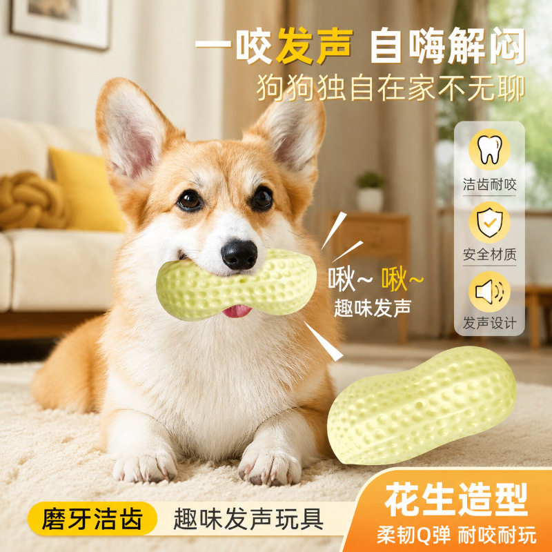 狗狗玩具耐咬解闷好物花生发声球宠物柯基泰迪大小型犬磨牙棒用品