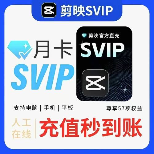 剪映SVIP会员VIP会员年卡月卡周卡直充到账