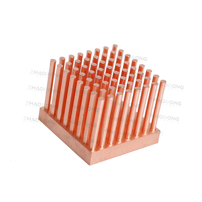 mini迷你紫铜针柱服务器芯片全纯铜散热片diy小型被动散热器定制
