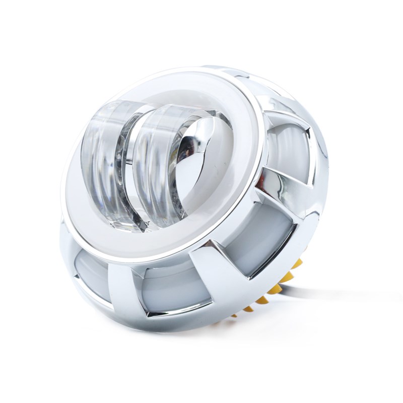 鬼火天使眼恶魔眼摩托车led灯泡超亮灯12v电动车改装内置前大灯