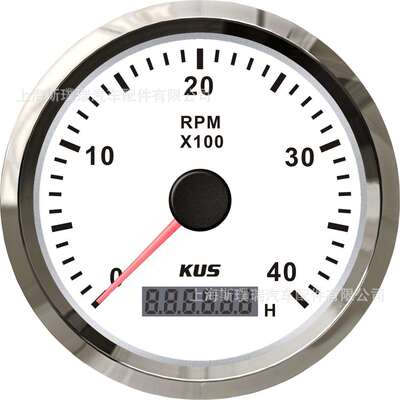 KUS仪表 转速表4000rpm 12/24V 柴油发动机用 速比0.5-250