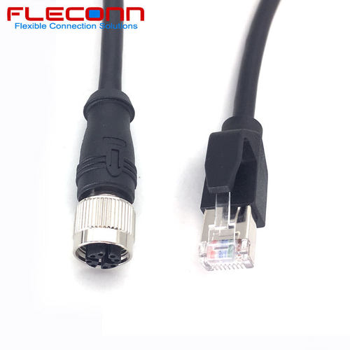 8PinX型M12转RJ45千兆CAT7网线