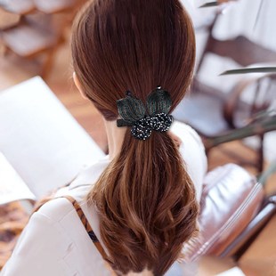 发夹后脑勺夹子头饰盘头发夹子立体发卡韩国顶夹弹簧夹花朵大发夹
