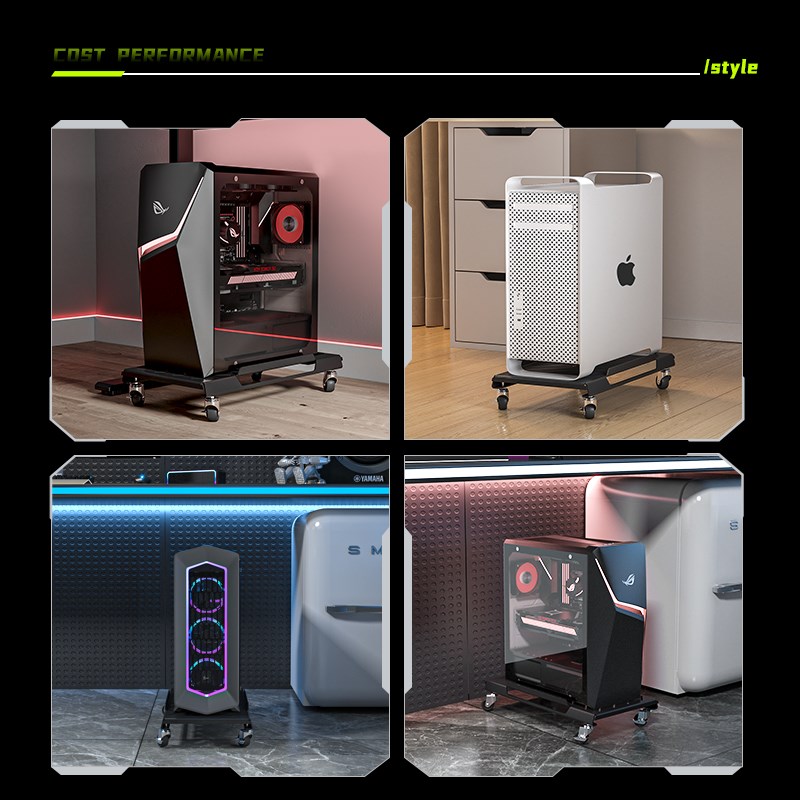 卓猫主机架可移动平板机箱托架单层散热机箱架子放电脑主机托架