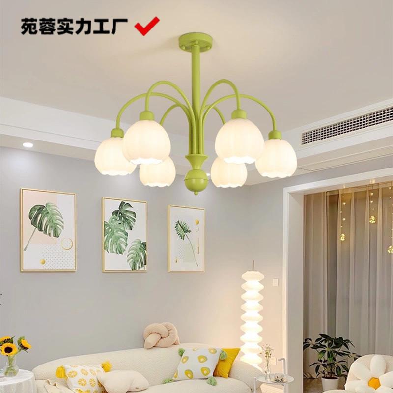 法式奶油风南瓜吊灯客厅北欧现代简约灯具网红轻奢大灯餐厅卧室灯