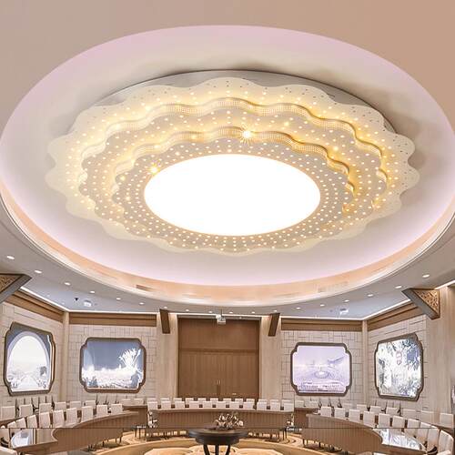 2024新款大尺寸吸顶灯圆形大灯LED客厅灯大会堂灯办公会议室灯