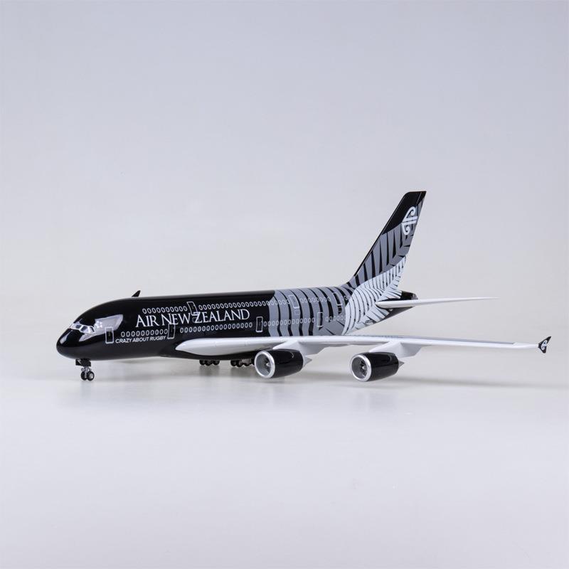 带轮带灯45cm新西兰航空空客A380仿真民航客机飞机模型航模1:160
