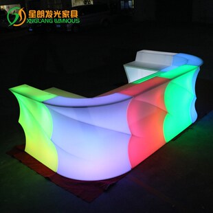 收银I接待台晚会酒会东莞家具茶几 led酒店吧台桌子高级感桌椅套装